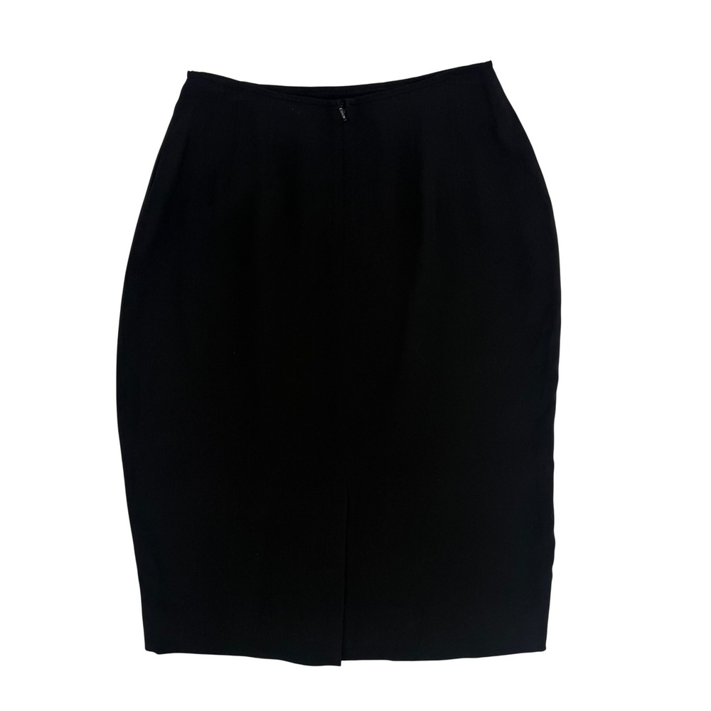 Dana‎ Buchman Pencil Skirt Womens 6 Black Excellent 100% Silk Professional Chic